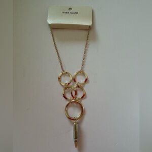 River Island Gold Tone Necklace / brand new with tags